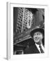 Hotel Magnate Conrad N. Hilton in Front of the Waldorf Astoria Hotel-Martha Holmes-Framed Premium Photographic Print