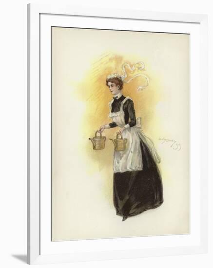 Hotel Maid, Carrying Two Water Cans-Dudley Hardy-Framed Giclee Print