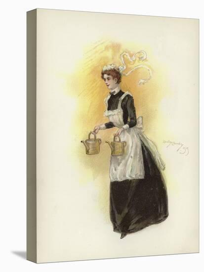 Hotel Maid, Carrying Two Water Cans-Dudley Hardy-Stretched Canvas