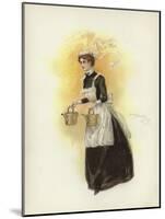 Hotel Maid, Carrying Two Water Cans-Dudley Hardy-Mounted Giclee Print