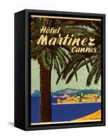 Hotel Martinez Cannes Luggage Label-null-Framed Stretched Canvas