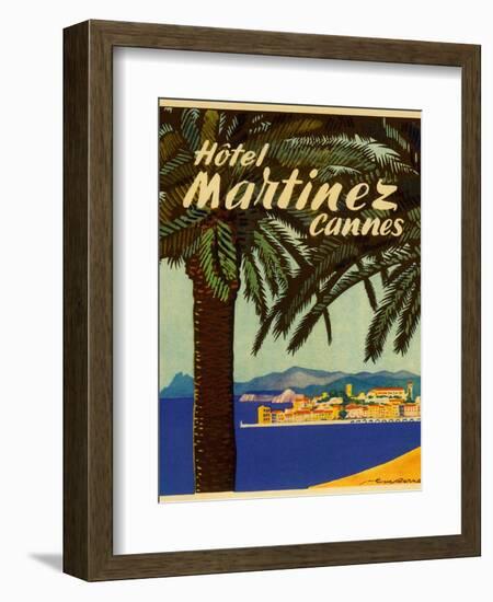 Hotel Martinez Cannes Luggage Label-null-Framed Giclee Print