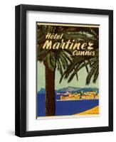 Hotel Martinez Cannes Luggage Label-null-Framed Giclee Print