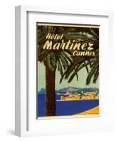 Hotel Martinez Cannes Luggage Label-null-Framed Giclee Print