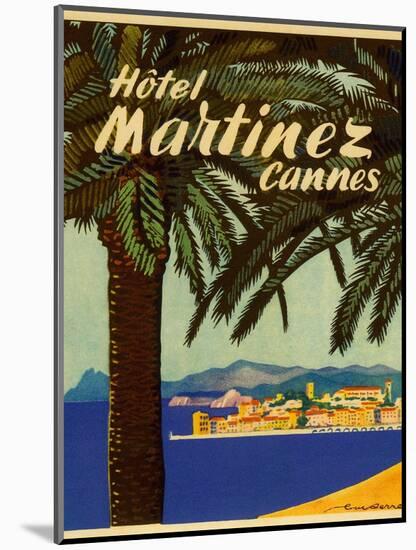 Hotel Martinez Cannes Luggage Label-null-Mounted Giclee Print