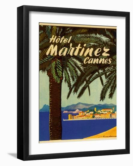 Hotel Martinez Cannes Luggage Label-null-Framed Giclee Print