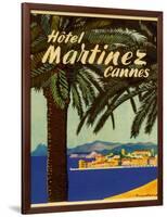 Hotel Martinez Cannes Luggage Label-null-Framed Giclee Print