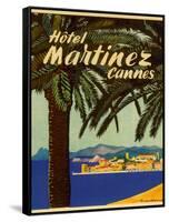 Hotel Martinez Cannes Luggage Label-null-Framed Stretched Canvas