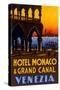 Hotel Monaco and Grand Canal, Venezia, Travel Poster-Found Image Press-Stretched Canvas