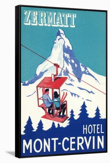 Hotel Mont-Cervin, Ski Lift Poster-null-Framed Stretched Canvas
