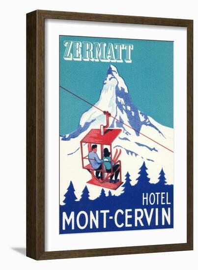 Hotel Mont-Cervin, Ski Lift Poster-null-Framed Art Print