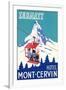 Hotel Mont-Cervin, Ski Lift Poster-null-Framed Art Print