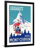 Hotel Mont-Cervin, Ski Lift Poster-null-Framed Art Print