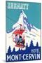 Hotel Mont-Cervin, Ski Lift Poster-null-Mounted Art Print