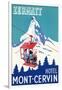 Hotel Mont-Cervin, Ski Lift Poster-null-Framed Art Print