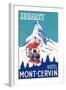 Hotel Mont-Cervin, Ski Lift Poster-null-Framed Art Print