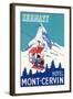 Hotel Mont-Cervin, Ski Lift Poster-null-Framed Art Print