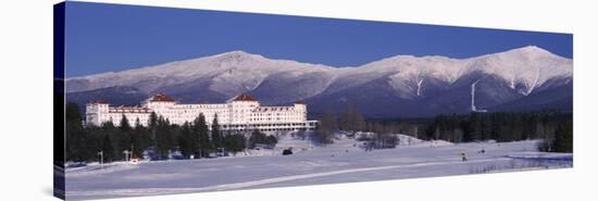 Hotel Near Snow Covered Mountains, Mt. Washington Hotel Resort, Mount Washington, Bretton Woods,...-null-Stretched Canvas