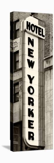Hotel New Yorker, Signboard, Manhattan, New York, US, Vertical Panoramic View, Sepia Photography-Philippe Hugonnard-Stretched Canvas
