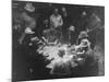 Hotel Owner Newton Crumley and Others Playing Old-Fashioned Poker Game-null-Mounted Photographic Print