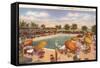 Hotel Pool, Miami Beach, Florida-null-Framed Stretched Canvas