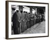 Hotel Porters Waiting For Zurich Arosa Train Arrival-Alfred Eisenstaedt-Framed Photographic Print