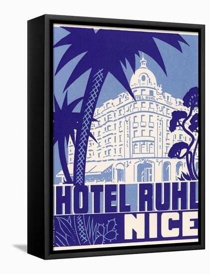 Hotel Ruhl Nice Luggage Label-null-Framed Stretched Canvas