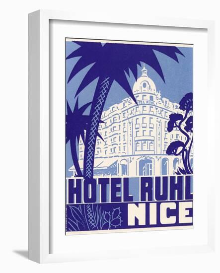 Hotel Ruhl Nice Luggage Label-null-Framed Giclee Print