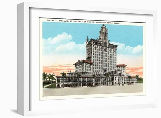 Hotel San Luis, Galveston Beach, Texas-null-Framed Art Print