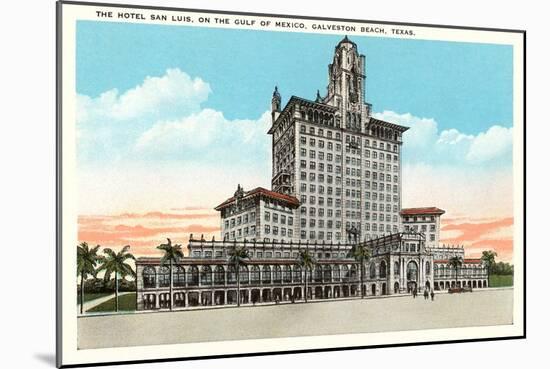 Hotel San Luis, Galveston Beach, Texas-null-Mounted Art Print