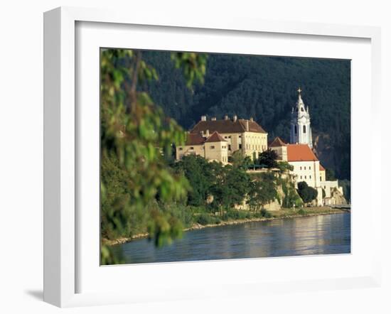 Hotel Schloss along Danube River, Durnstein, Austria-David Herbig-Framed Photographic Print