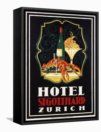 Hotel St. Gotthard Zurich Poster-Otto Baumberger-Framed Stretched Canvas