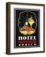 Hotel St. Gotthard Zurich Poster-Otto Baumberger-Framed Giclee Print