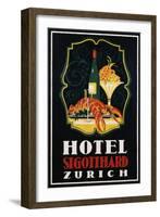 Hotel St. Gotthard Zurich Poster-Otto Baumberger-Framed Giclee Print