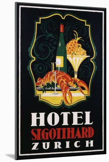 Hotel St. Gotthard Zurich Poster-Otto Baumberger-Mounted Giclee Print