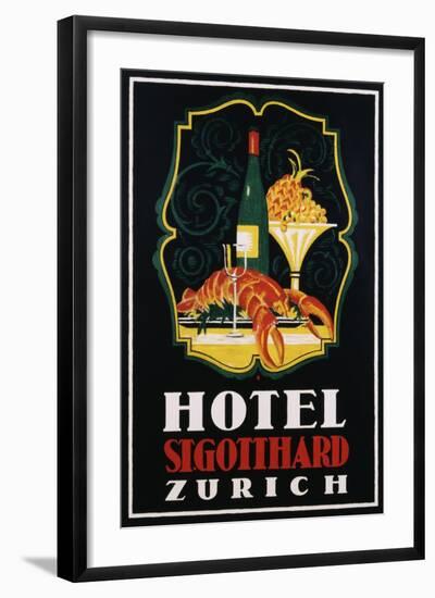 Hotel St. Gotthard Zurich Poster-Otto Baumberger-Framed Giclee Print