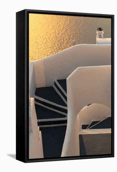 Hotel Stairs, Santorini, Greece-Fran?oise Gaujour-Framed Stretched Canvas