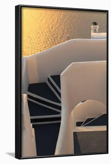 Hotel Stairs, Santorini, Greece-Fran?oise Gaujour-Framed Photographic Print