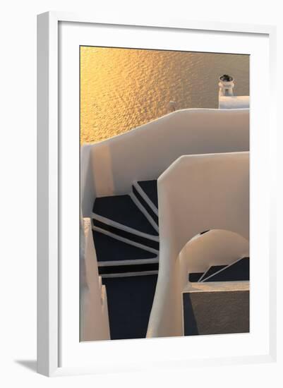 Hotel Stairs, Santorini, Greece-Fran?oise Gaujour-Framed Photographic Print