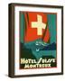 Hotel Suisse Montreux Luggage Label-null-Framed Giclee Print