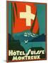 Hotel Suisse Montreux Luggage Label-null-Mounted Giclee Print