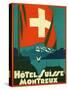 Hotel Suisse Montreux Luggage Label-null-Stretched Canvas