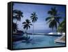 Hotel Swimming Pool, Kovalam, Kerala State, India-Strachan James-Framed Stretched Canvas