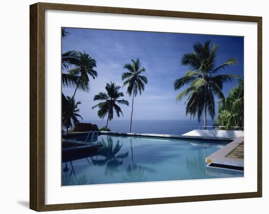 Hotel Swimming Pool, Kovalam, Kerala State, India-Strachan James-Framed Photographic Print