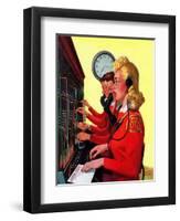 "Hotel Switchboard Operators," June 21, 1941-Albert W. Hampson-Framed Giclee Print