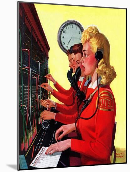 "Hotel Switchboard Operators," June 21, 1941-Albert W. Hampson-Mounted Giclee Print