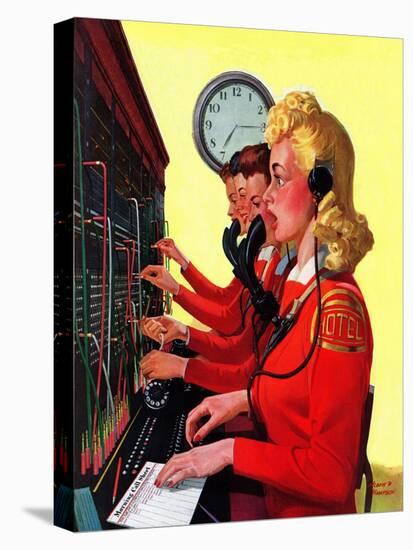 "Hotel Switchboard Operators," June 21, 1941-Albert W. Hampson-Stretched Canvas
