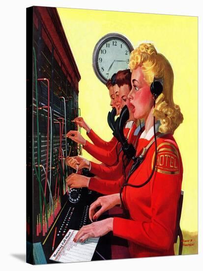 "Hotel Switchboard Operators," June 21, 1941-Albert W. Hampson-Stretched Canvas