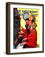 "Hotel Switchboard Operators," Saturday Evening Post Cover, June 21, 1941-Albert W. Hampson-Framed Giclee Print