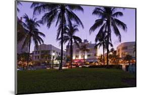 Hotel 'The Carlyle' at Dusk, Ocean Drive, Miami South Beach, Art Deco District, Florida, Usa-Axel Schmies-Mounted Photographic Print